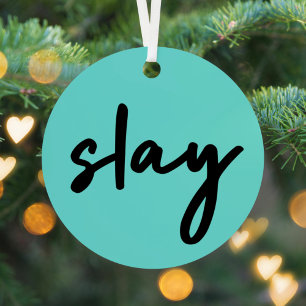 Slay   Trendy Stylish Modern Minimalist Cyan Green Metal Tree Decoration