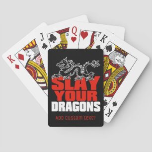 SLAY YOUR DRAGONS, gift for Jordan Peterson fans Playing Cards
