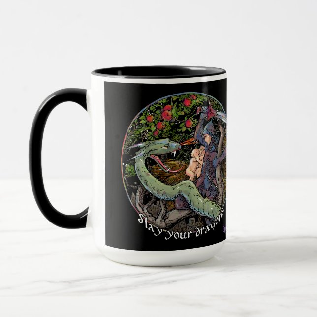 Slay your dragons, Jordan Peterson quotes lessons Mug (Left)