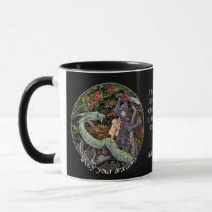 Slay Your Dragons.Personalised Gift. Mediaeval Art Mug