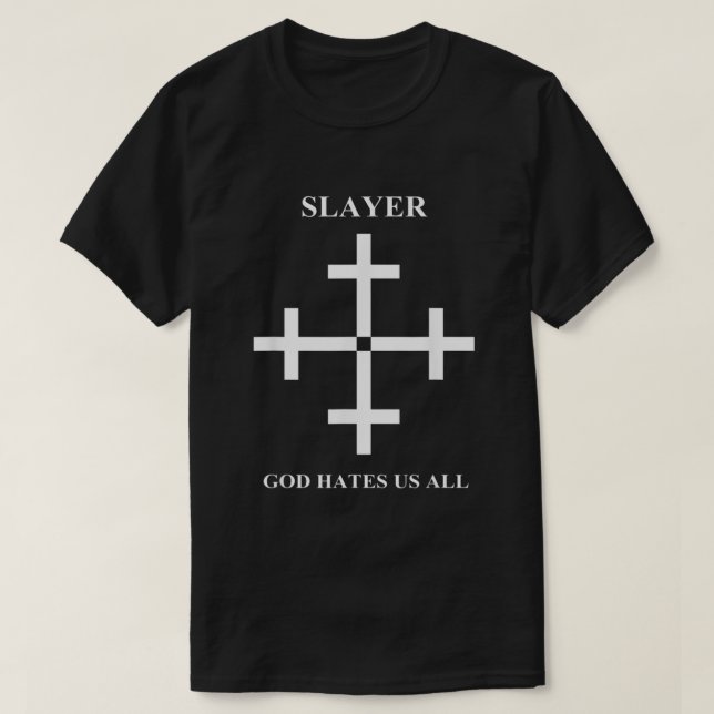 Slayer  God Hates Us All Cross  T-Shirt (Design Front)