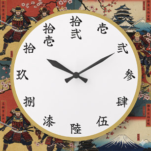 Slayer-Style Kanji Anime Numeral Wall Clock