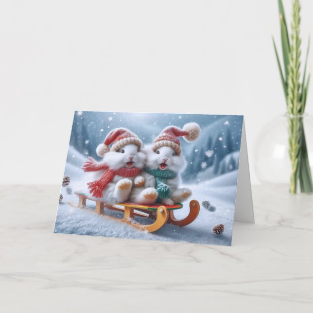 Sled Bunnies Card (Front)