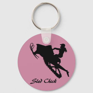 Sled Chick Key Ring