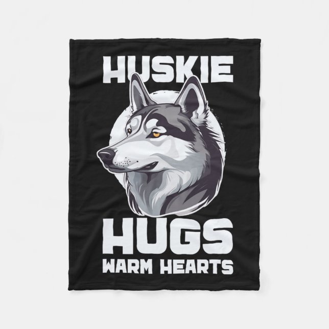 Sled Dog Huskie Alaska Winter Sports Sledding Fun  Fleece Blanket (Front)