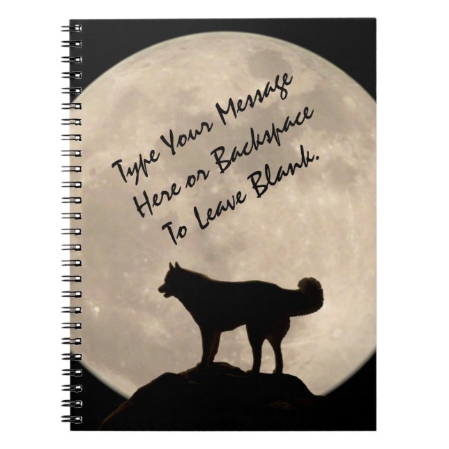 Sled Dog Notebook Personalised Husky Journal Book (Front)