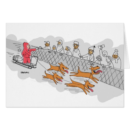 Sled Dog Race Holiday Greeting Card
