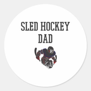 Sled Hockey Dad  Classic Round Sticker