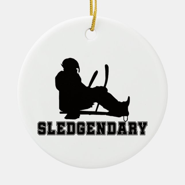 Sled Hockey Sledgendary Ceramic Tree Decoration (Front)