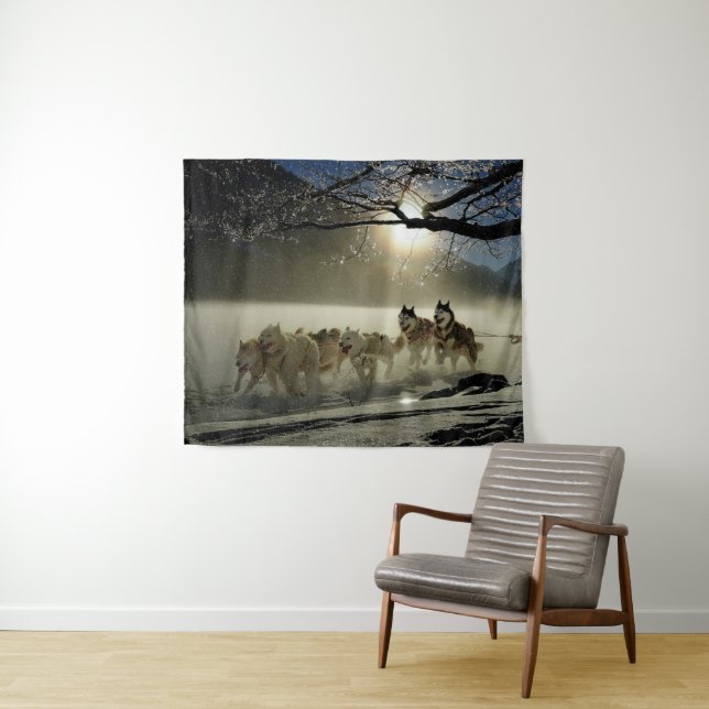 Sled husky race tapestry (In Situ (Horizontal))
