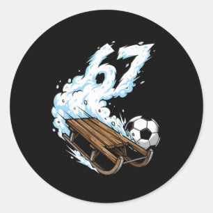 Sled Soccer 67 Snow Speed Funny Winter Sports Classic Round Sticker