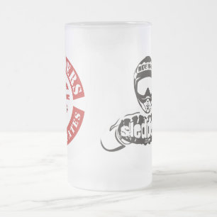 Sledders.com Logo and "Colours" Emblem Frosted Glass Beer Mug