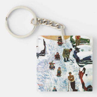 Sledding and Digging Out Key Ring