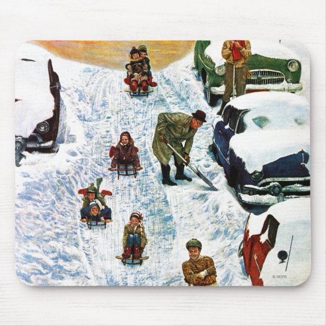 Sledding and Digging Out Mouse Mat (Front)