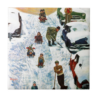 Sledding and Digging Out Tile