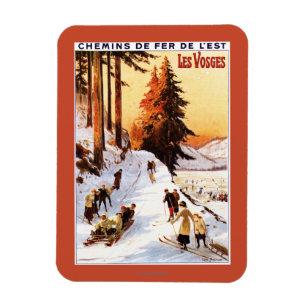Sledding and Skiing at Vosges Poster Magnet