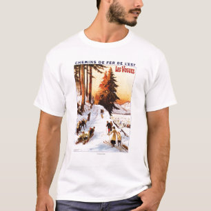 Sledding and Skiing at Vosges Poster T-Shirt