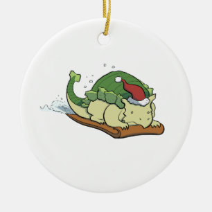 Sledding Ankylosaurus Ornament