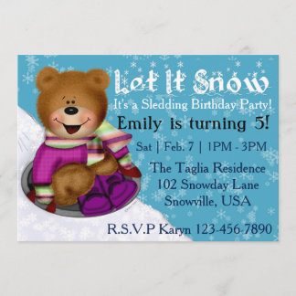 Sledding Birthday Party Invitation