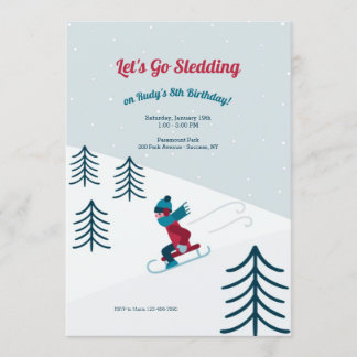 Sledding Birthday Party Invitation