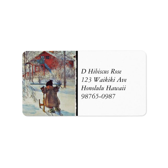 Sledding by the Wash House Label (Front)