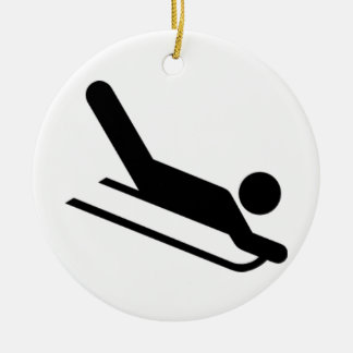 Sledding Ceramic Tree Decoration