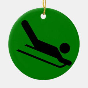 Sledding Ceramic Tree Decoration