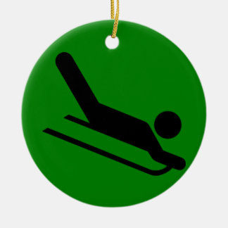 Sledding Ceramic Tree Decoration