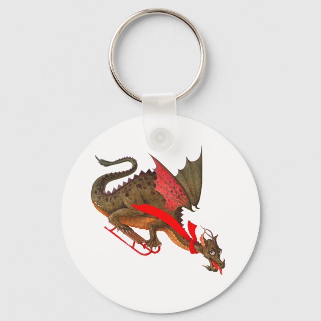 Sledding Dragon Key Ring (Front)
