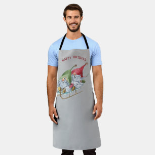 Sledding Gnomes Customisable Apron