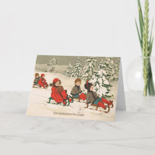 Sledding Holiday Card