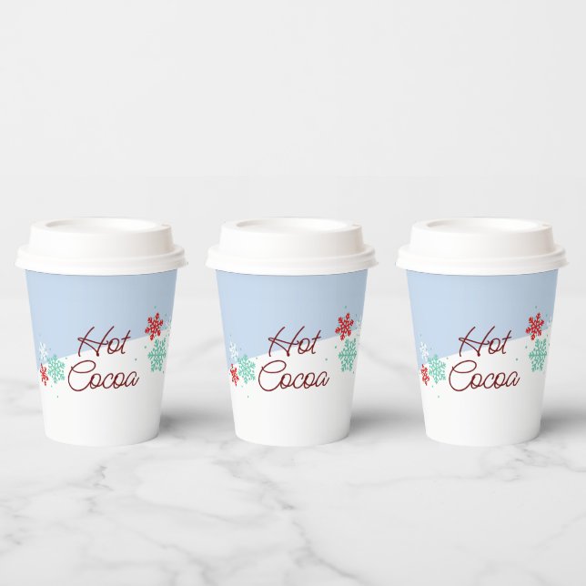 Sledding Hot Cocoa Winter Birthday Party Paper Cups (Multi)
