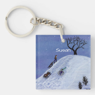 Sledding Key Ring