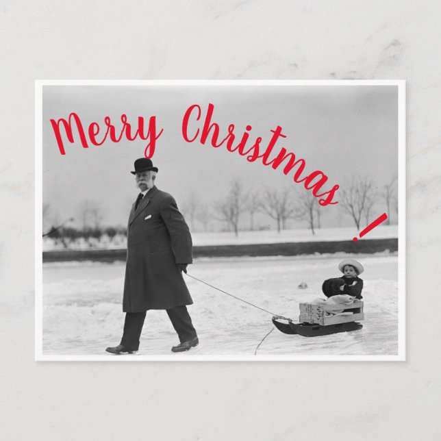 Sledding on Ice Postcard (Front)