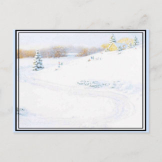 Sledding - postcard
