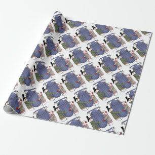 Sledding Snow Couple Wrapping Paper