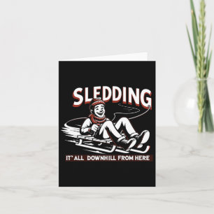 Sledding Snow Sled Winter Sport Winter Outdood Act Card