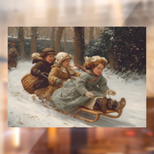 Sledding Window Cling