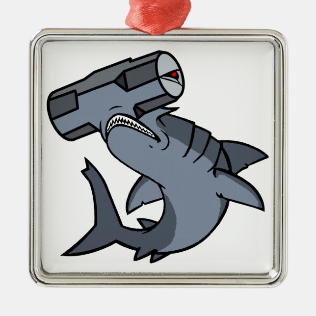 Sledgehammer Head Shark Metal Tree Decoration (Front)