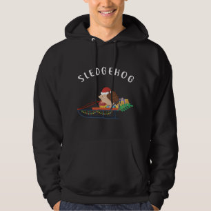 Sledgehog, Funny Cute Animal Hedgehog Christmas Hoodie