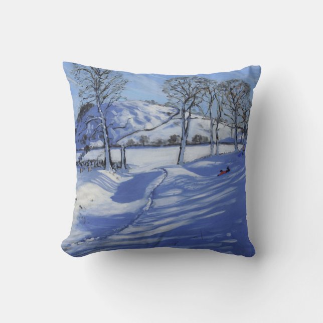 Sledging Derbyshire Peak District 2012 Cushion (Front)