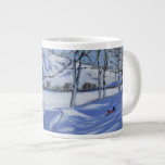 Sledging Derbyshire Peak District 2012 Large Coffee Mug<br><div class="desc">Sledging  Derbyshire Peak District  2012 (oil on canvas)    Macara  Andrew / Private Collection / Bridgeman Images</div>