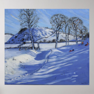 Sledging Derbyshire Peak District 2012 Poster