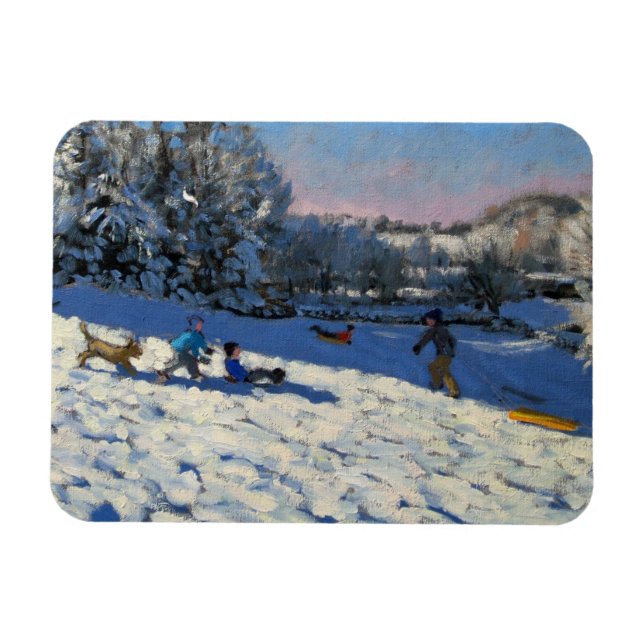 Sledging near Youlgreave Derbyshire Magnet (Horizontal)