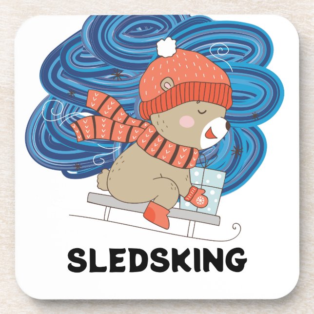 Sledsking Personalizable  Coaster (Front)