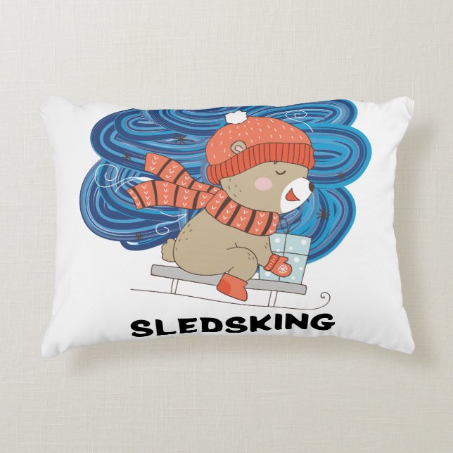 Sledsking Personalizable  Decorative Cushion (Front)