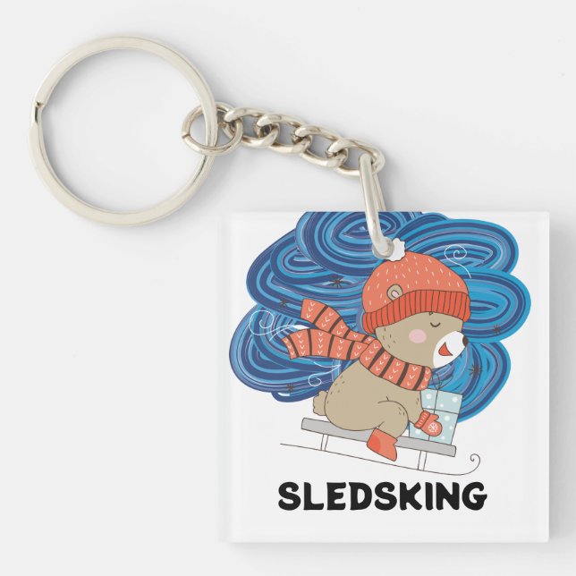 Sledsking Personalizable  Key Ring (Front)