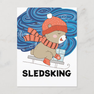 Sledsking Personalizable Postcard