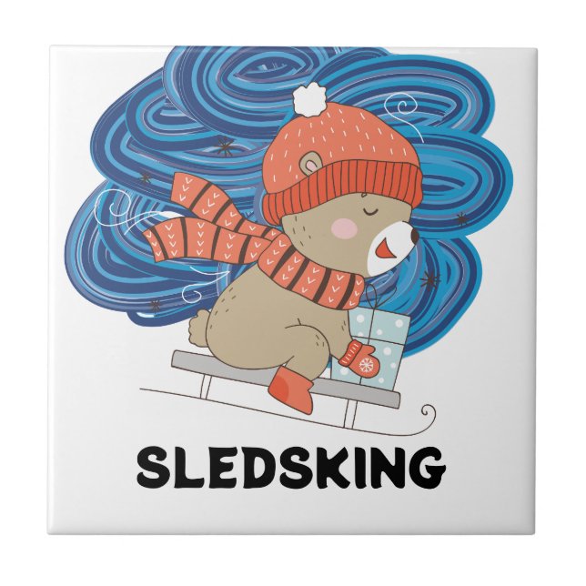 Sledsking Personalizable  Tile (Front)