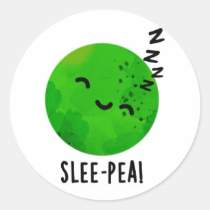 Slee-pea Funny Sleeping Pea Pun Classic Round Sticker